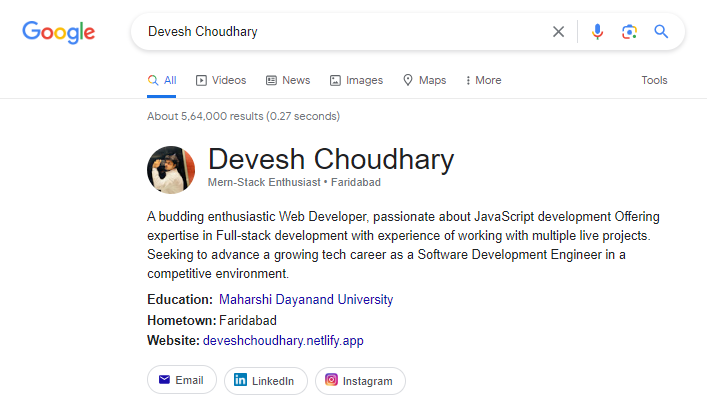 Name on Google